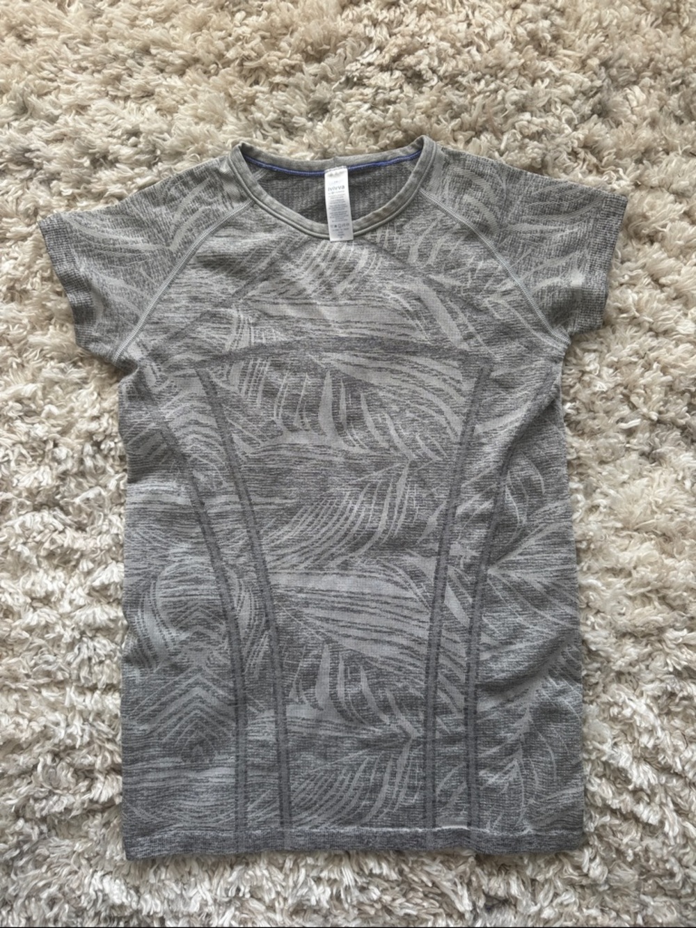 lululemon ivivva Gray athletic tee girls size 14